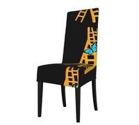 YYHHAOFA Protection cover for dining chair Butterfly On The Ladde Printing - Soft, Comfortable, Needed Stretchable for Most Armless Chair