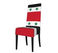 YYHHAOFA Protection cover for dining chair Flag of the Syrian Arab Republic Printing - Soft, Comfortable, Needed Stretchable for Most Armless Chair