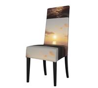 YYHHAOFA Protection cover for dining chair Light On The Sea Level Printing - Soft, Comfortable, Needed Stretchable for Most Armless Chair