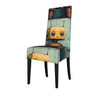 YYHHAOFA Protection cover for dining chair Lonely Robot Printing - Soft, Comfortable, Needed Stretchable for Most Armless Chair
