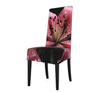YYHHAOFA Protection cover for dining chair Polka Dot Pink Flower Printing - Soft, Comfortable, Needed Stretchable for Most Armless Chair