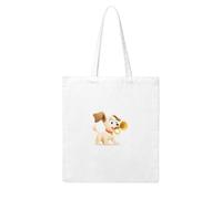 YYHHAOFA Puppy blowing the horn Prints Woman Canvas Tote Bag Strong and durable for traveling, shopping, Daily One Size