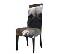 YYHHAOFA puppys pug Printed dining chair cover is easy to disassemble and made of high resilience fabric that is wear-resistant