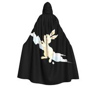 YYHHAOFA Rabbit Flying Into The Sky Pattern Halloween Adult Hooded Cape Men'S And Women'S Clothing Mantle Role-Playing