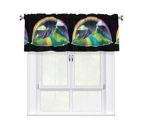 YYHHAOFA Rainbow Behind The Mountain Prints Cozy Kitchen Window Layer - 54x18 Inch Peach Skin Valance for a Brighter Home