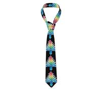 YYHHAOFA Rainbow Ice Christmas Tree Picture Men's tie classic style suit cravat suitable for holidays and work