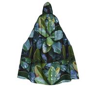 YYHHAOFA Raindrops On Leaves Printing Halloween Adult Hooded Cape Cloak No Zipper, Comfortable For Costume Parties