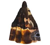 YYHHAOFA rat Printed Halloween Adult Hooded Cloak is a super large, comfortable, and durable cloak