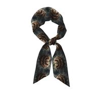 YYHHAOFA Raven Pumpkin Prints Long Silk Scarf for Women, Soft, Silky, Glossy, Skin Friendly, Breathable, Hair Scarf, Headband