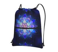 YYHHAOFA Rectangle Mandala Prints Drawstring Zipper Backpack - Durable, Lightweight Water-Resistant Gym Bag for Travel, Sports & Everyday Carry