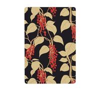 YYHHAOFA Red berries on the vine Prints Tin decorative painting 8x12in Made of tinplate, wear-resistant and durable