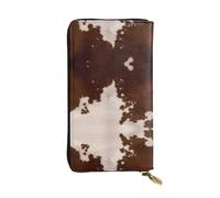 YYHHAOFA red Brown Cowhide Prints Leather Long Clutch Wallet : Comfortable, Lightweight,Fashion, Durable 7.48 x 4.13 in