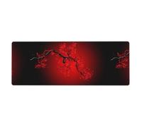 YYHHAOFA Red Cherry Blossom Prints Mouse Pad 12x31.5in