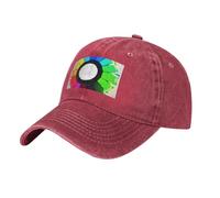 YYHHAOFA Red Cowboy Baseball Cap Colored Crayon Circles Printed Adjustable Cotton Hat for Men & Women, Breathable & Stylish