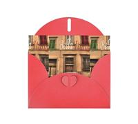 YYHHAOFA Red Greeting Card beautiful Italy Picture 4x6in for Christmas, children's birthdays, Valentine's Day, wedding anniversaries, and party invitations