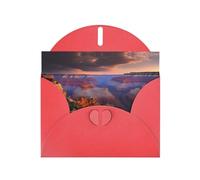 YYHHAOFA Red Greeting Card Beauty Grand Canyon Picture for Christmas, Children's Birthday, Valentine's Day, and Party Invitation