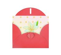 YYHHAOFA Red Greeting Card Blooming Daffodils Picture for Christmas, Children's Birthday, Valentine's Day, and Party Invitation