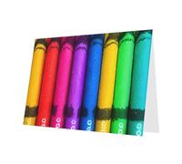 YYHHAOFA Red Greeting Card colored crayons Picture 4x6in for Christmas, children's birthdays, Valentine's Day, wedding anniversaries, and party invitations