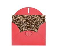 YYHHAOFA Red Greeting Card Cool Cheetah Leopard Picture 4x6in for Christmas, children's birthdays, Valentine's Day, wedding anniversaries, and party invitations
