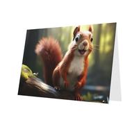 YYHHAOFA Red Greeting Card Funny Squirrel Picture for Christmas, Children's Birthday, Valentine's Day, and Party Invitation