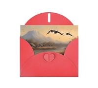 YYHHAOFA Red Greeting Card Hunting Flying Wild Ducks Picture for Christmas, Children's Birthday, Valentine's Day, and Party Invitation