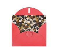 YYHHAOFA Red Greeting Card Imagen De Pug Picture 4x6in for Christmas, children's birthdays, Valentine's Day, wedding anniversaries, and party invitations