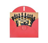 YYHHAOFA Red Greeting Card International chess Picture for Christmas, Children's Birthday, Valentine's Day, and Party Invitation