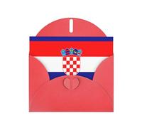 YYHHAOFA Red Greeting Card Republic of Croatia flag Picture 4x6in for Christmas, children's birthdays, Valentine's Day, wedding anniversaries, and party invitations