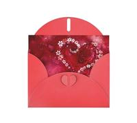 YYHHAOFA Red Greeting Card Romantic Heart Picture 4x6in for Christmas, children's birthdays, Valentine's Day, wedding anniversaries, and party invitations