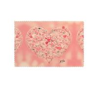YYHHAOFA Red Heart Flowers Printing Placemats for Dining Table Set of 6 Thick and Sturdy Design for Excellent Wear Resistance, Good Wrinkle Resistance