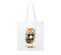 YYHHAOFA Red panda in bamboo forest Prints Woman Canvas Tote Bag Strong and durable for traveling, shopping, Daily One Size
