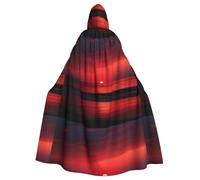 YYHHAOFA Red Sunset At Dusk Pattern Halloween Adult Hooded Cape Men'S And Women'S Clothing Mantle Role-Playing