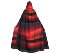 YYHHAOFA Red Sunset At Dusk Pattern Halloween Adult Hooded Cape Men'S And Women'S Clothing Mantle Role-Playing