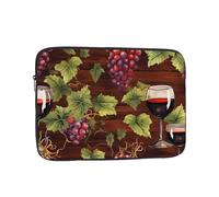 YYHHAOFA red Wine galsses & Grapes with Wooden Picture Portable Laptop Sleeve Case - Shockproof Portable Laptop Sleeve Bag 10 inch for Men and Women Business Travel, Office Daily Use