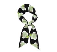 YYHHAOFA Refreshing mint pudding Prints Long Silk Scarf for Women, Soft, Silky, Glossy, Skin Friendly, Breathable, Hair Scarf, Headband