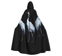 YYHHAOFA Resident grey cranes Prints Halloween Adult Hooded Cloak is a super large, comfortable, and durable cloak designed for adults