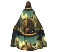 YYHHAOFA Retro Time Machine Printed Adult Hooded Cloak is a super large, comfortable, and durable Halloween hooded poncho