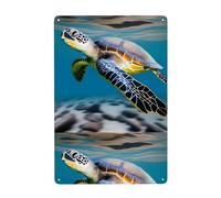YYHHAOFA Returnees are swimming Prints Tin decorative painting 8x12in Made of tinplate, wear-resistant and durable
