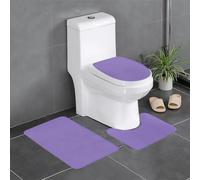 YYHHAOFA Rich Violet Pattern Three Piece Set of Bathroom Floor mats, Bathroom Shower mats, Anti Slip Quick Drying