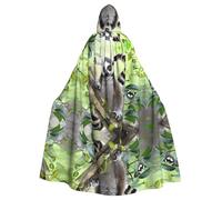YYHHAOFA Ringtailed Lemur Prints Hooded Cloak - Extra Large Cozy Throw for Halloween Costume & Cosplay