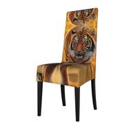 YYHHAOFA Rising Sun Tiger Prints Dining Chair Throws - Stretch Slipcovers Revitalize Your Seating with Easy Style & Easy Care