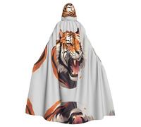 YYHHAOFA Roaring Tiger Printed Halloween Adult Hooded Cloak is a super large, comfortable, and durable cloak