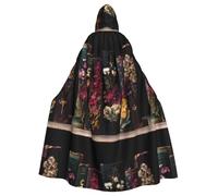 YYHHAOFA Romance Between The Pages Printing Halloween Adult Hooded Cape Cloak No Zipper, Comfortable For Costume Parties