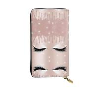 YYHHAOFA Rose Gold Eyelashes Prints Leather Long Clutch Wallet : Comfortable, Lightweight,Fashion, Durable 7.48 x 4.13 in