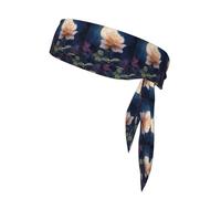YYHHAOFA Roses in the moonlight Printed Sports headscarf, sweat absorbing and breathable, motion headband, double-sided kerchief