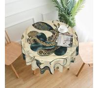 YYHHAOFA Round Decorative Tablecloth - 60 in Peacock Pattern Soft Wrinkle-Resistant for Dining Tables and Parties