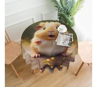 YYHHAOFA Round Decorative Tablecloth 60in Cute Guinea Pig Picture for Indoor and Outdoor Use on Round Tables Like Coffee Tables, Dining Tables, and Farm Tables