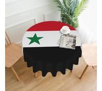 YYHHAOFA Round Decorative Tablecloth 60in Flag of the Syrian Arab Republic Picture for Indoor and Outdoor Use on Round Tables Like Coffee Tables, Dining Tables, and Farm Tables