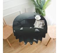 YYHHAOFA Round Decorative Tablecloth 60in Haunted Mansion Picture for Indoor and Outdoor Use on Round Tables Like Coffee Tables, Dining Tables, and Farm Tables