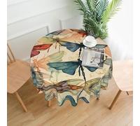 YYHHAOFA Round Decorative Tablecloth 60in ink dragonfly Picture for Indoor and Outdoor Use on Round Tables Like Coffee Tables, Dining Tables, and Farm Tables